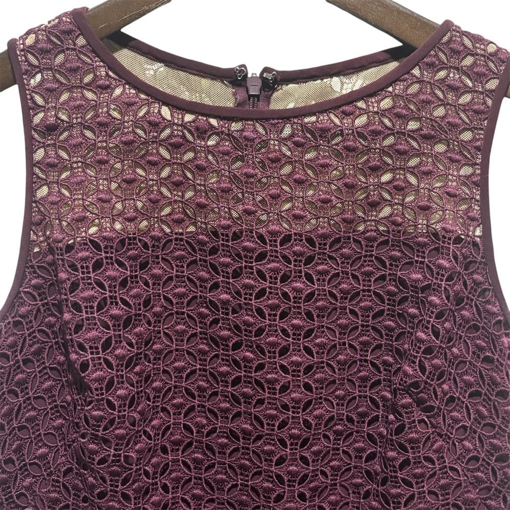 Ralph Lauren Burgundy Lace Detail Dress
